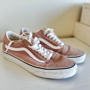 Blush pink suede old skool vans size 9